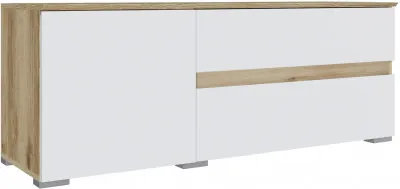Тумба ТВ малая Плейона, Дуб делано/Белый