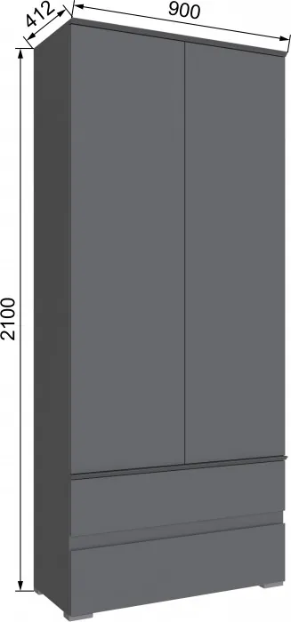 Плейона Шкаф графит серый