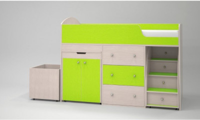 Кровать-чердак Малыш 70х160 (лайм)