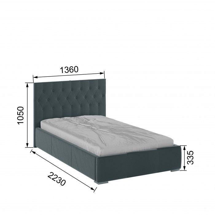 Октавия Кровать интерьерная 120 серый ромб, ПМ