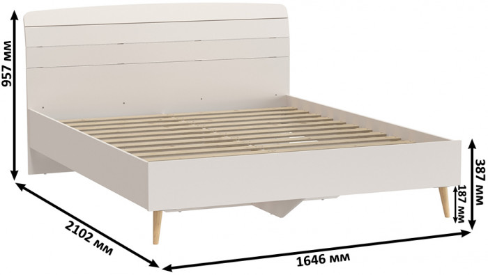 Афина Спальня Кровать 1600 + Тумба прикроватная, цвет кашемир серый, ШхГхВ 164,6х210,2х95,6 + 45х37х45 см., сп.м. 1600х2000 мм., б/м, основание есть