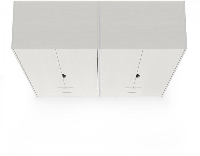 КР100 Уна 13.327 Шкаф для одежды + 13.327 Шкаф для одежды, цвет белый(структура Поры дерева), ШхГхВ 167,6х49,7х205,3 см.