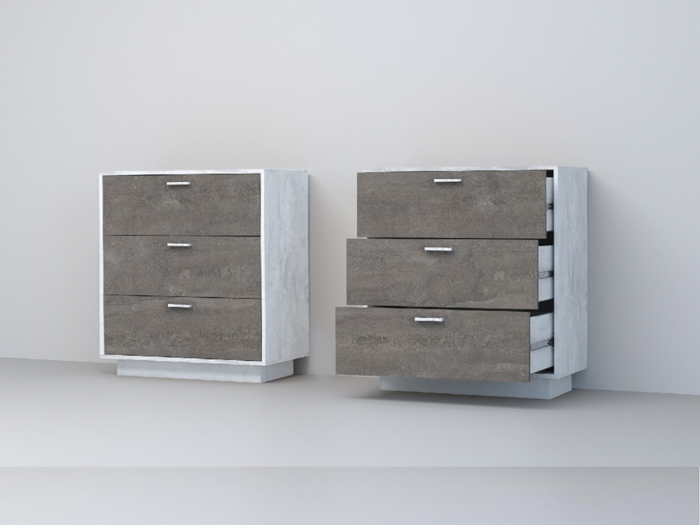 Эго Комод К-3 ПД (Камень Темный/Бетон Светлый)