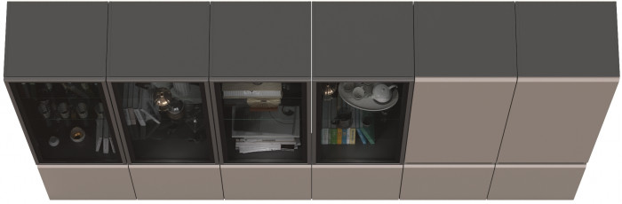 Сидней Комплектация № 019, корпус: антрацит/фасады: МДФ веллюто капучино