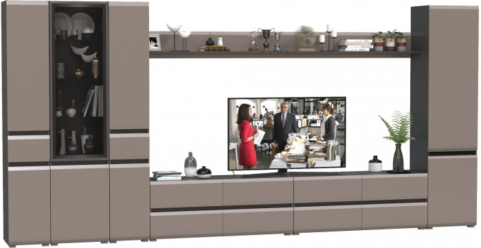 Сидней Комплектация № 113, корпус: антрацит/фасады: МДФ веллюто капучино