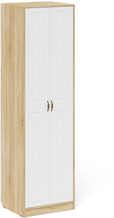 Прихожая П-6 Компоновка № 08, цвет дуб сонома/фасады МДФ белое дерево фрезеровка прованс, ШхГхВ 180х50х210 см., универсальная сборка