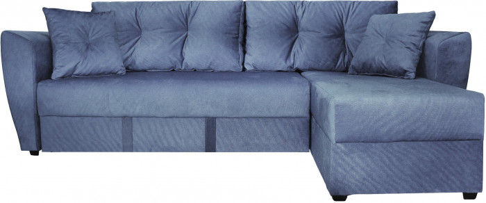 Диван-кровать угловой Амстердам Люкс, 150х200, еврокнижка, велюр, серый