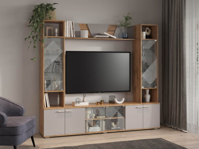 63.03 Тумба для ТВ Дуб золотой/Кашемир