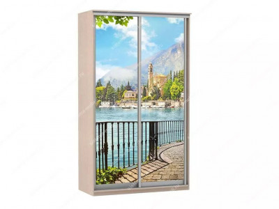 Шкаф купе Модерн 1190х600 2-х дверный фотопечать №4 ясень