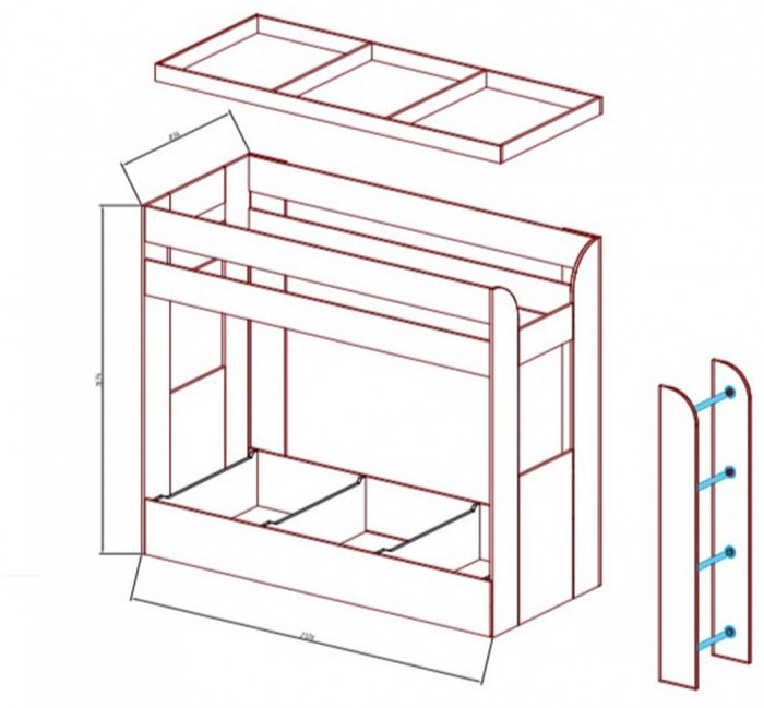 Карамель 75 кровать-диван Ясень Шимо Темный / Светлый / Ткань Латте