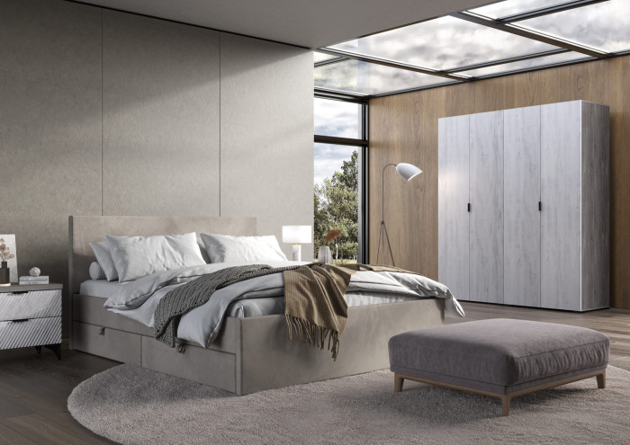 Кровать Тэя (кровать 160 + 2 ящ.), Микровелюр Zeekr-47