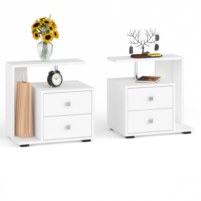 Камелия Кровать с ящиками 1200 + две тумбы, белый