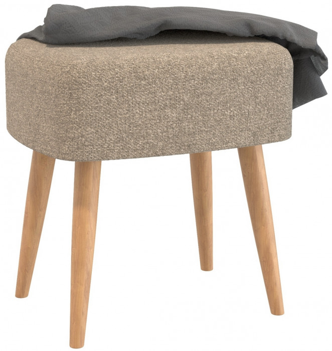 Банкетка 6-5135ТКШкор Полли, цвет ткань коричневая, ШхГхВ 44х34х45 см.(прямоугольная банкетка на четырёх ножках), цвет ножек: тик