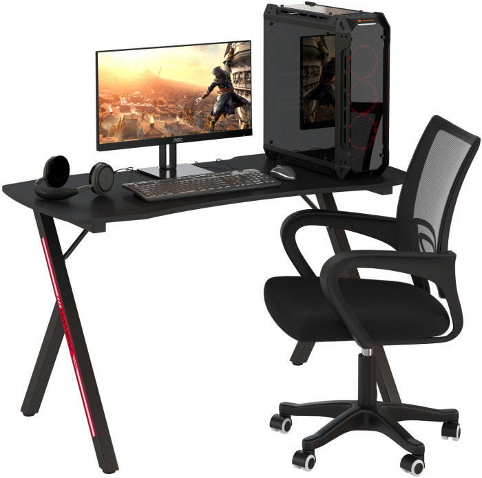 Игровой стол Мебель--24 GT-2310 + кресло компьютерное 103 чёрное, чёрный