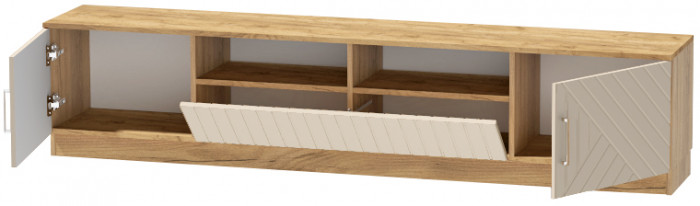 Тумба-3 под ТВ напольная "Иннэс-7", Крафт золотой/Тирамису матовый