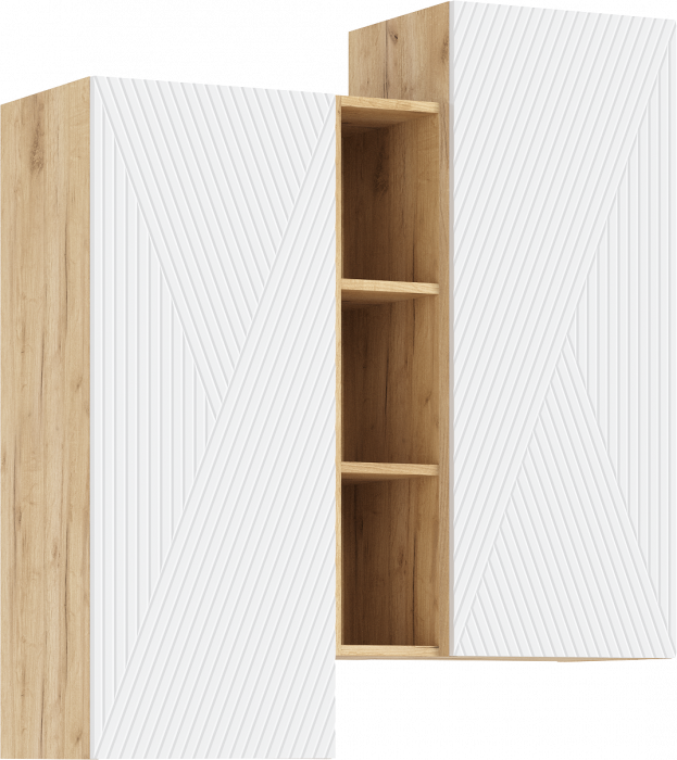 Флэш Модульная Гостиная, вариант №2, Браш вайт/Дуб крафт