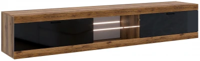 Прага Тумба ТВ макси Дуб Делано/Черный глянец