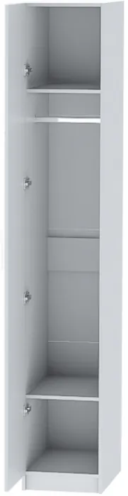 Шкаф-пенал №1 "Иннэс-7" - Белый/Белый глянец