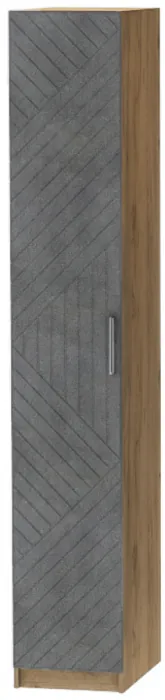 Шкаф-пенал №1 "Иннэс-7" - Крафт золотой/Бетон графит