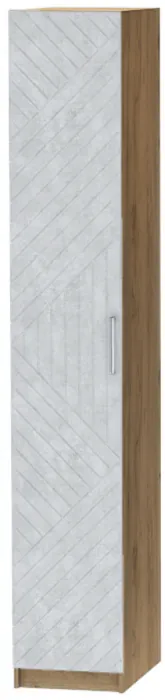 Шкаф-пенал №1 "Иннэс-7" - Крафт золотой/Бетон снежный