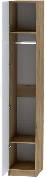 Шкаф-пенал №1 "Иннэс-7" - Крафт золотой/Бетон снежный