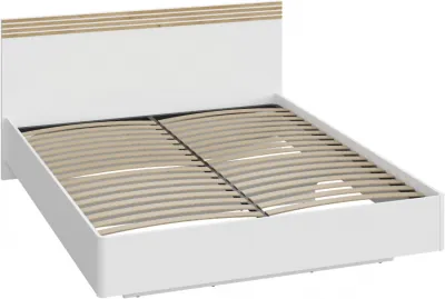 Кровать парящая 140 КР-410-16-14 с ортопед основанием, Белый/Профиль МДФ Дуб вотан