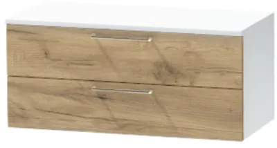 Тумба-5 прикроватная подвесная "Иннэс-7", Белый/Крафт золотой