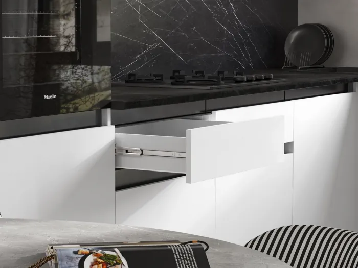 Кухня Техно-6 3,0х1,8м Белый/Браш Вайт