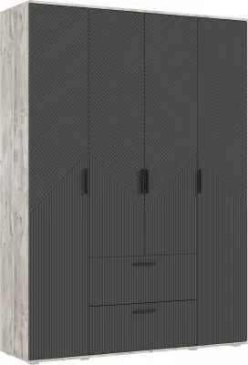 Сильвия Шкаф 4-х створчатый 1600, Браш Графит/Дуб Юкон