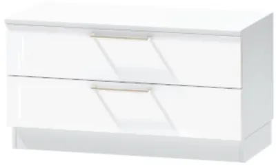 Тумба-5 прикроватная напольная "Иннэс-7", Белый/Белый глянец