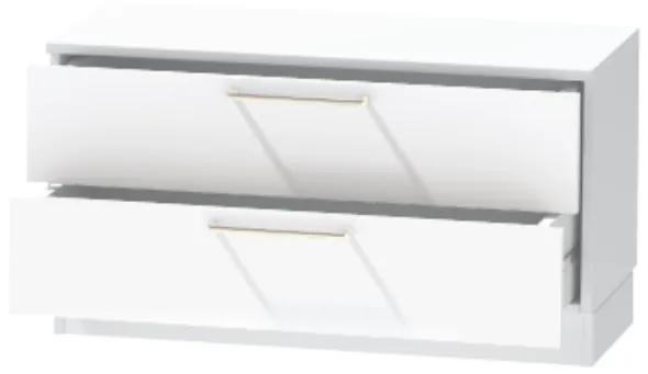 Тумба-5 прикроватная напольная "Иннэс-7", Белый/Белый глянец