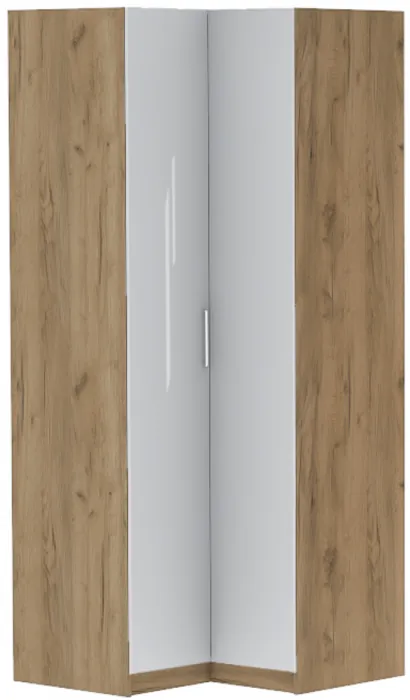 Шкаф угловой "Иннэс-7" - Крафт золотой/Белый глянец