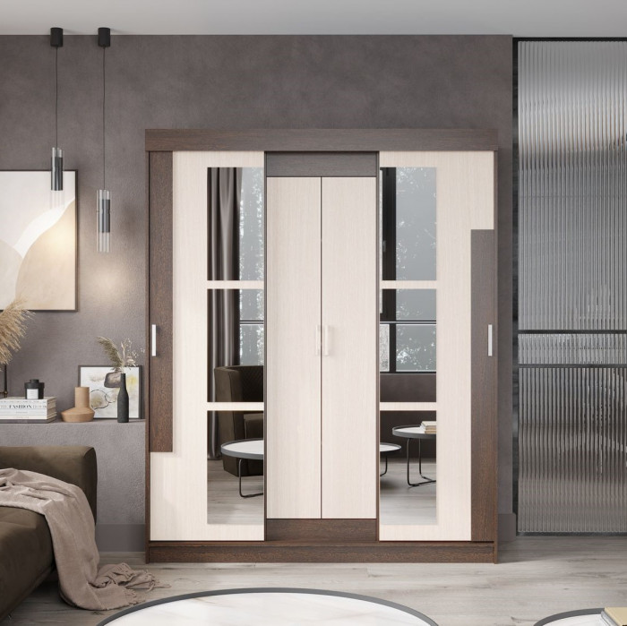 Андрей-Е (ФЕЯ) шкаф-купе (1600*2100*520 мм) венге/дуб белфорд