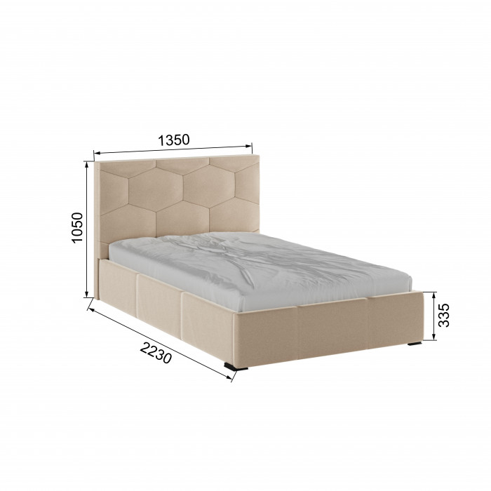 Манука Кровать интерьерная 120 бежевый, ПМ
