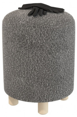 Банкетка 6-5137ТКШтем.серый Марта, цвет ткань тёмно-серая, ШхГхВ 36х36х46 см.(круглая банкетка на трёх ножках)