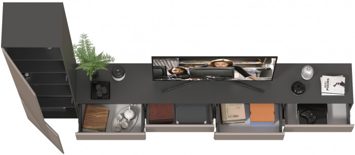 Сидней Комплектация № 127, корпус: антрацит/фасады: МДФ веллюто капучино