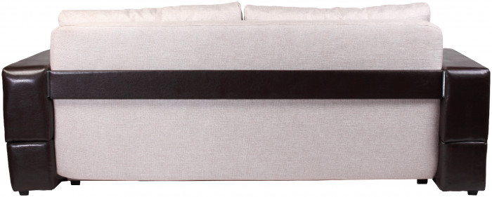 Диван-кровать Манчестер, еврокнижка, рогожка/экокожа, 150х195, бежево-коричневый