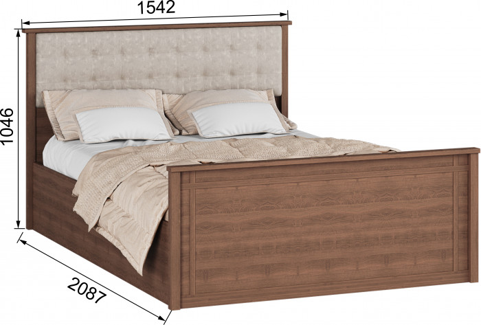 Ричард Кровать РКР-2 (1,4) с ортопедом, Орех донской