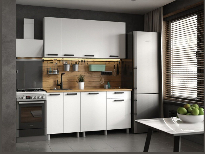 Кухонный гарнитур Осло 1,6м Карбон форфор