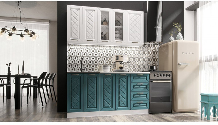 Кухня МДФ Агава 1600, Акация белая