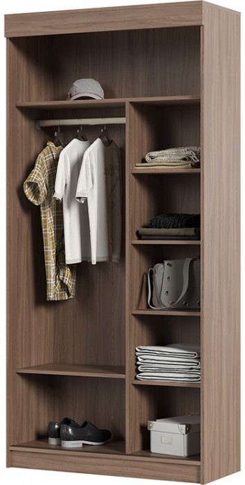 Андрей-Эконом (евро) шкаф-купе (1000*2100*416 мм) ясень шимо темный/ясень шимо светлый