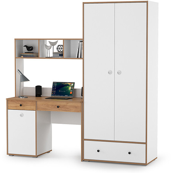 Вуди Компоновка № 20, белый премиум/дуб крафт золотой