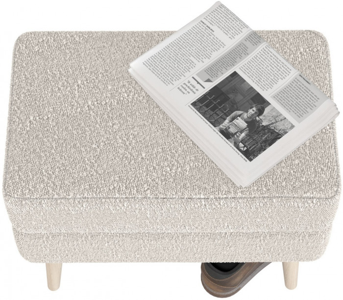 Банкетка 6-5138ТКШсв.серый Тифани, цвет ткань светло-серая, ШхГхВ 55х33х46 см.(прямоугольная банкетка на четырёх ножках), цвет ножек: иней