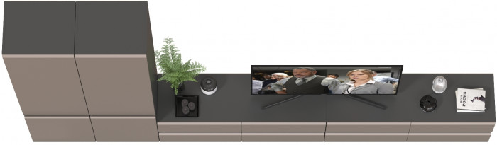 Сидней Комплектация № 128, корпус: антрацит/фасады: МДФ веллюто капучино