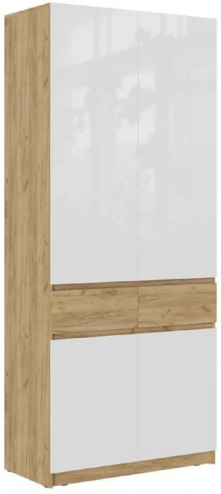 Роджина Шкаф двухстворчатый (Графит, Крафт золотой)