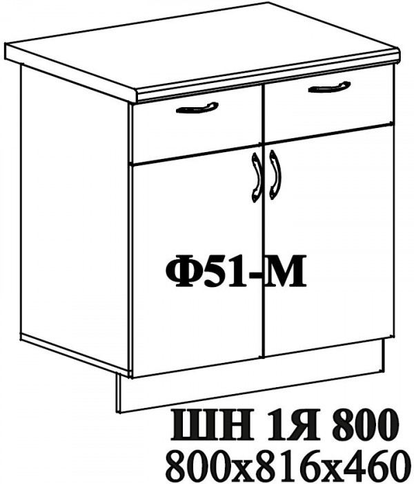 Ф-51-М Альфа (ШН1Я 800-М) МДФ холст белый