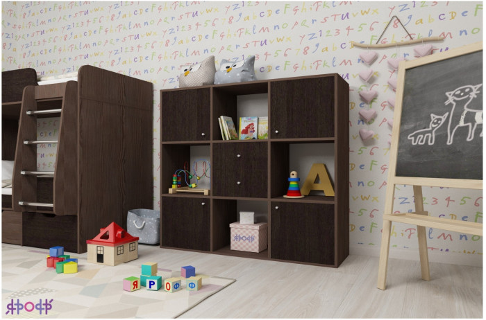 Стеллаж Джери (Винтерберг/Ясень Анкор темный)