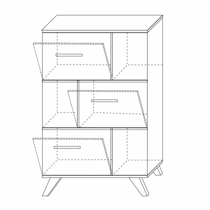 Шкаф низкий с нишами Вега Скандинавия