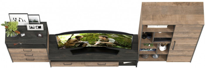 Трувор Гостиная 080, дуб гранж песочный/интра