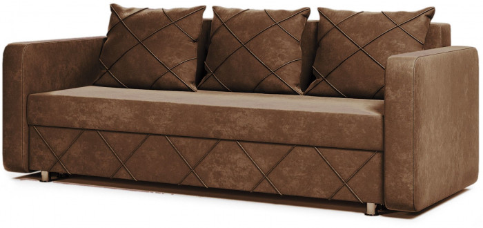 Раскладной диван-кровать, прямой, еврокнижка, цвет коричневый, Стелла 145х190